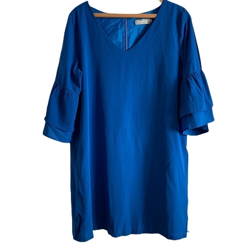 Belongsci Royal Blue Arm Ruffle Dress Size XL/2